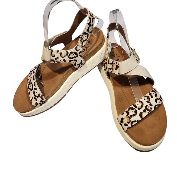 NWOB OTBT SIERRA LEOPARD PRINT CALF HAIR SANDSLS SZ 8.5 - Picture 8 of 15